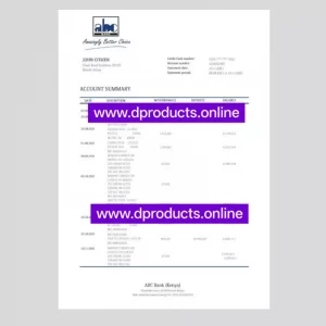 Kenya Bank Statement PDF Template