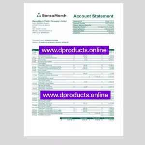 Marshall Islands Bank Statement PDF Template