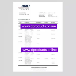 Timor-Leste Bank Statement PDF Template