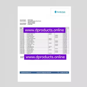 Barbados Bank Statement PDF Template