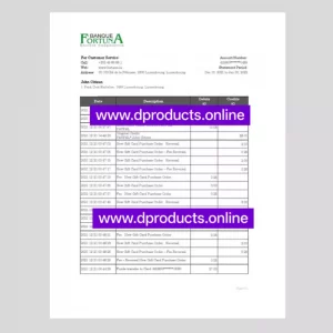 Luxembourg Bank Statement PDF Template