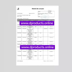 Algeria Bank Statement PDF Template