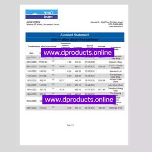 Israel Bank Statement PDF Template