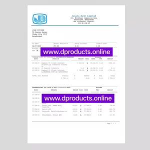 Vanuatu Bank Statement PDF Template