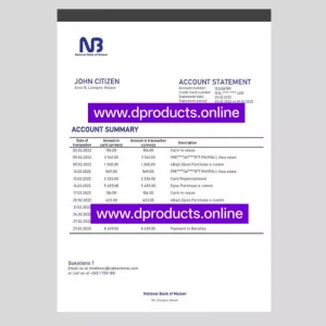 Micronesia Bank Statement PDF Template