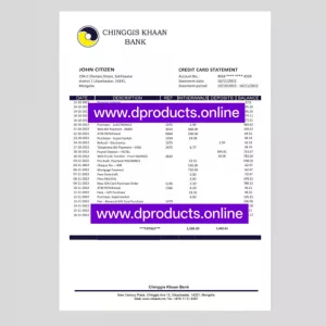 Monaco Bank Statement PDF Template
