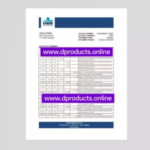Bulgaria Bank Statement PDF Template