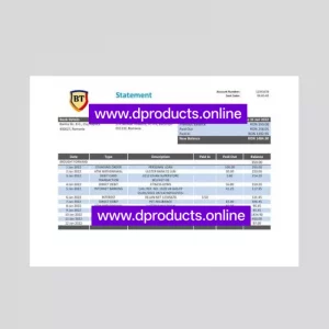 Romania Bank Statement PDF Template