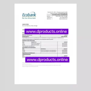 Senegal Bank Statement PDF Template