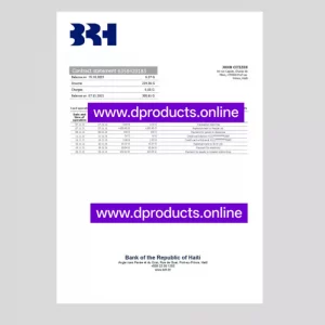 Haiti Bank Statement PDF Template