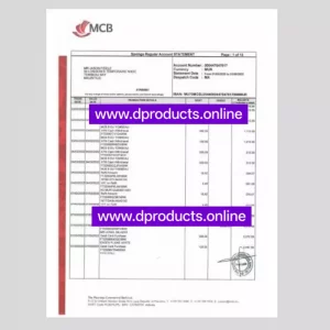 Mauritius Bank Statement PDF Template