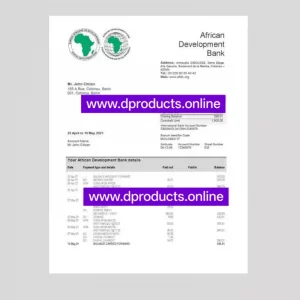 Benin Bank Statement PDF Template