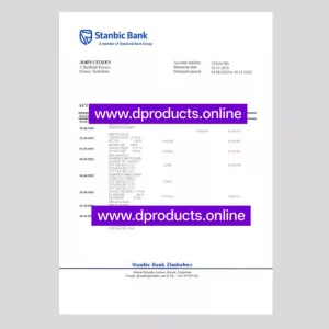 Zimbabwe Bank Statement PDF Template