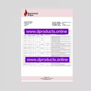 Austria Bank Statement PDF Template