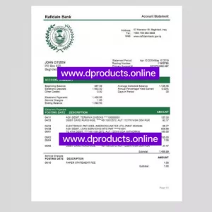 Iraq Bank Statement PDF Template
