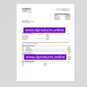 Chad Bank Statement PDF Template