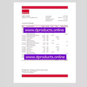 Norway Bank Statement PDF Template