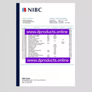 Netherlands Bank Statement PDF Template