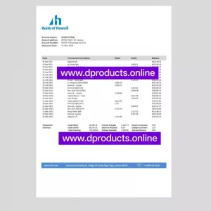 Samoa Bank Statement PDF Template