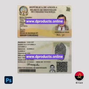 Angola ID Card PSD Template