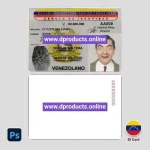 Venezuela ID Card PSD Template