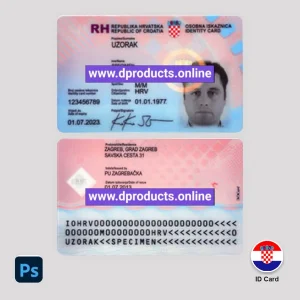 Croatia ID Card PSD Template