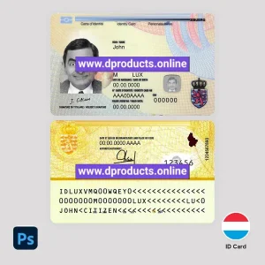 Luxembourg ID Card PSD Template