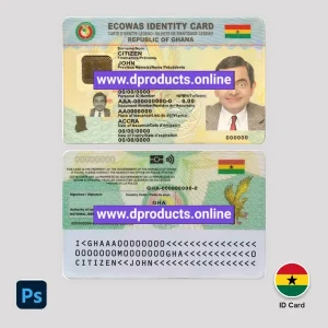 Ghana ID Card PSD Template