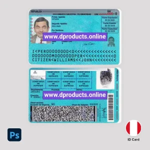 Peru ID Card PSD Template