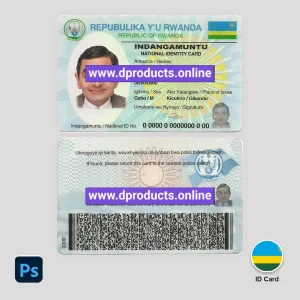 Rwanda ID Card PSD Template