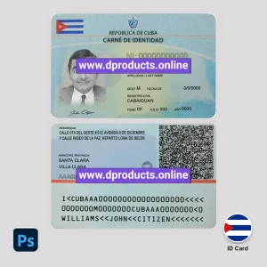 Cuba ID Card PSD Template
