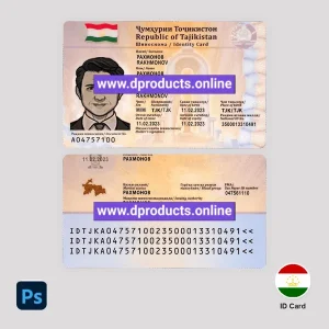 Tajikistan ID Card PSD Template