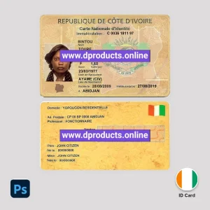 Cote D'Ivoire ID Card PSD Template