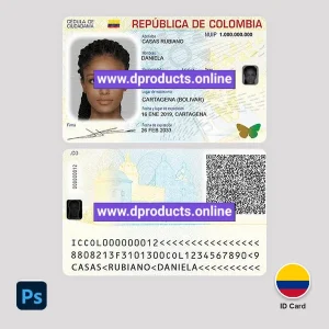 Colombia ID Card PSD Template