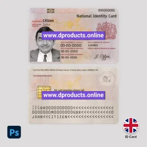 United Kingdom ID Card PSD Template
