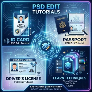 PSD Edit Tutorial - ID Card, Passport, Driver License